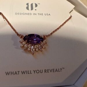 Bomb Party Rose Gold Necklace with Purple Amethyst and White Accents